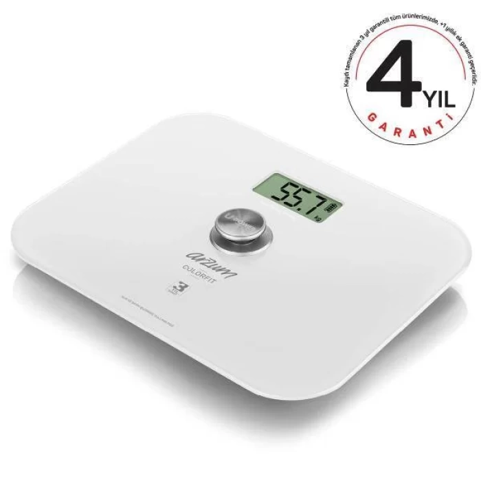 Arzum AR5034 Colorfit Çevre Dostu Cam Banyo Baskülü - Beyaz