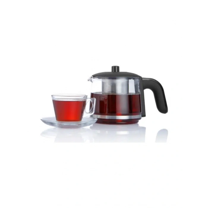 Arnica IH33205 Demli Stil Cam Demlik Çay Makinesi Siyah