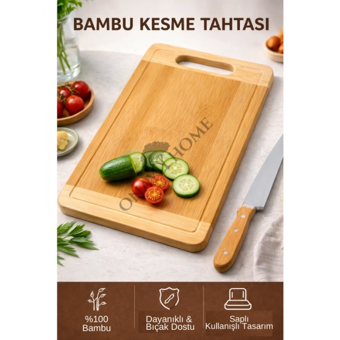 Bambu Kesme Tahtası – Saplı, Dayanıklı ve Doğal