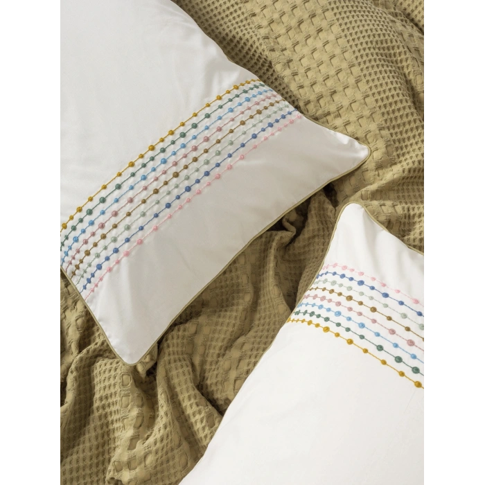 Cotton Box Aura Tek Kişilik Pike Takımı Pebble Hardal