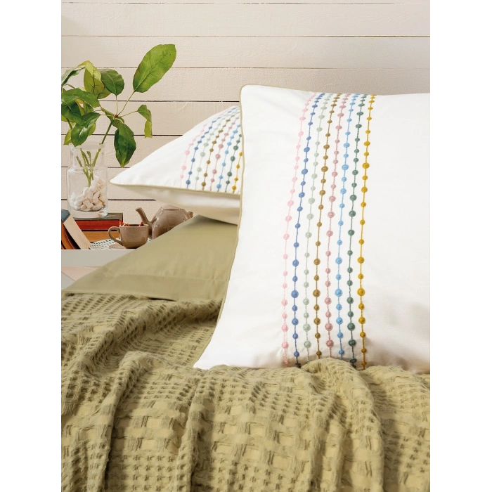 Cotton Box Aura Tek Kişilik Pike Takımı Pebble Hardal