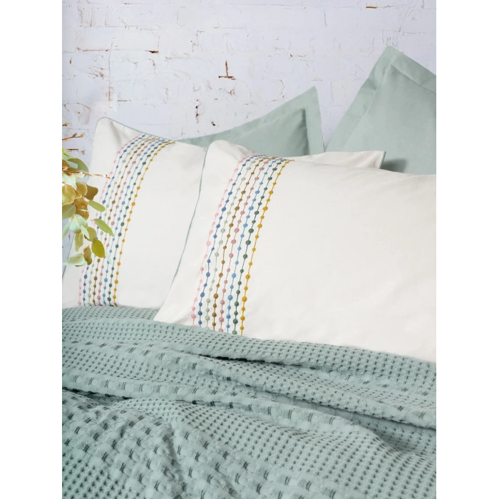 Cotton Box Aura Tek Kişilik Pike Takımı Pebble Mint