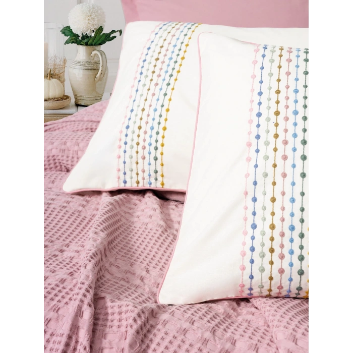 Cotton Box Aura Tek Kişilik Pike Takımı Pebble Pembe