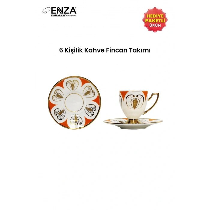 Kahramanlar Hera 6lı 12 Parça Porselen Kahve Fincanı Takımı