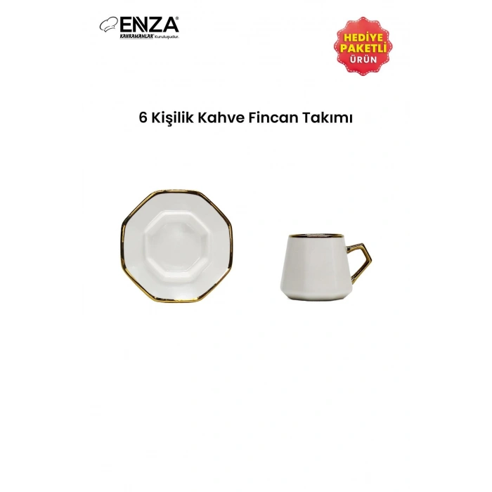 Kahramanlar Milas 6lı 12 Parça Porselen Kahve Fincanı Takımı