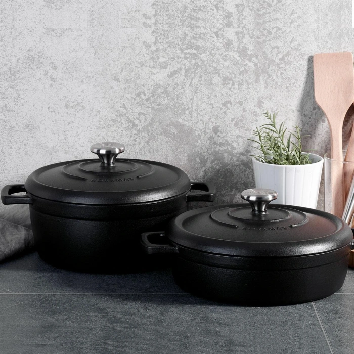 Korkmaz Casta Döküm Tencere 24x10 cm Siyah A2829