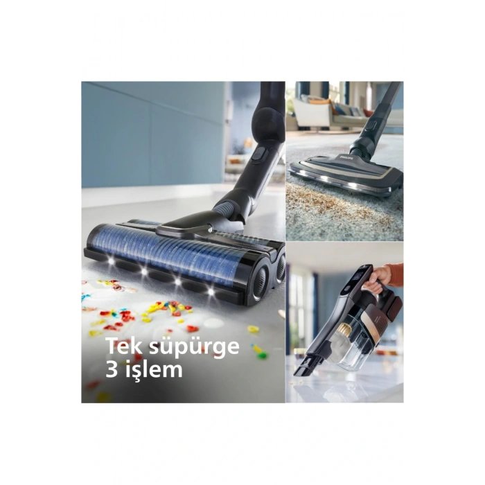 Philips XW9463/11 Aqua Trio 9000 Seri Islak & Kuru Temizlik Kablosuz Dikey Süpürge