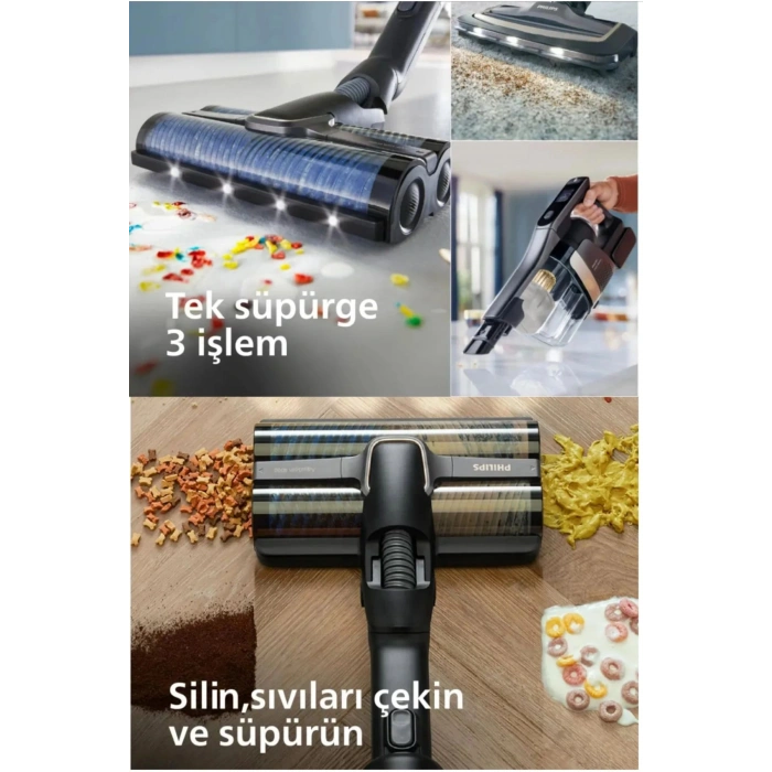 Philips XW9463/11 Aqua Trio 9000 Seri Islak & Kuru Temizlik Kablosuz Dikey Süpürge