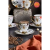 Kahramanlar Hera 6lı 12 Parça Porselen Kahve Fincanı Takımı