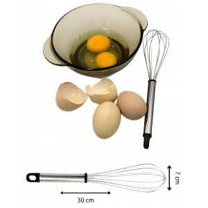 Paslanmaz Lüx Metal Saplı Çırpma Karıştırma Teli Çırpıcı 30 cm