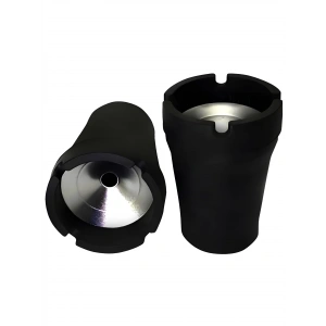 Metal İç Kapaklı Kokusuz Söndürmeden At Yanmaz Küllük Araba Küllüğü - Siyah