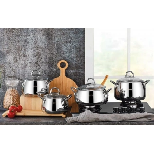 Kahramanlar Akasya 8 Parça Platin Tencere Seti