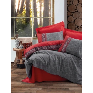 Cotton Box Folk Art Çift Kişilik Nevresim Takımı - Ardil Kırmızı