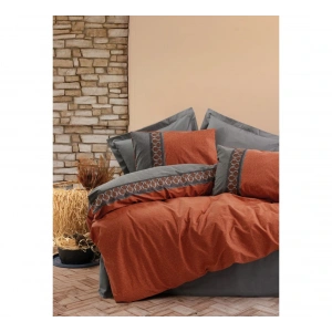 Cotton Box Folk Art Çift Kişilik Nevresim Takımı Tamaya Kiremit