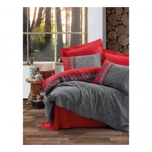 Cotton Box Folk Art Tek Kişilik Nevresim Takımı Ardil Kırmızı