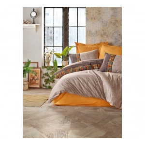 Cotton Box Folk Art Tek Kişilik Nevresim Takımı Vizon