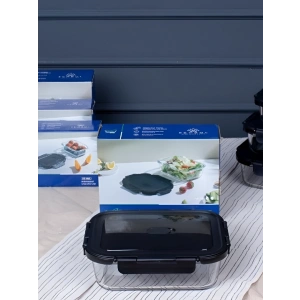 Freshlock Siyah Cam Dikdörtgen Saklama Kabı 600 ml - 107