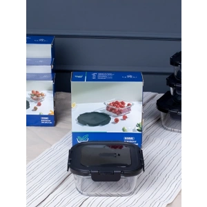 Freshlock Siyah Cam Kare Saklama Kabı 800 ml - 103