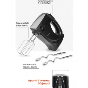 GoldMaster GM-7283 Handmix Mikseri Turbo 5 Fonksiyonlu