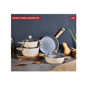 Kahramanlar 7 Parça Milano Döküm Seramik Tencere Seti