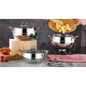 Kahramanlar Elit Orta Boy Güveç 6 Parça Çelik Tencere Seti 2055-P