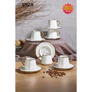 Kahramanlar Milas 6lı 12 Parça Porselen Kahve Fincanı Takımı