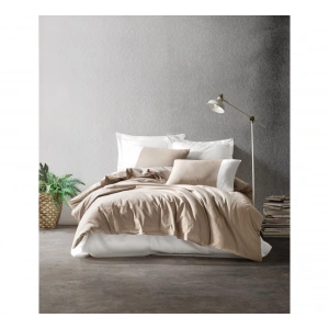 Plain Çift Kişilik Nevresim Takımı Vizon - Krem