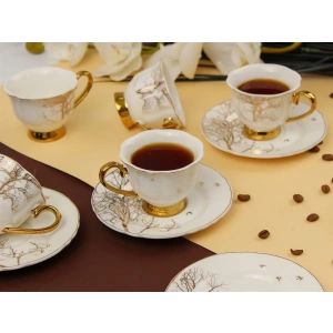 Sembol Albero 6 Kişilik Kahve Fincan Takımı Purebone-124