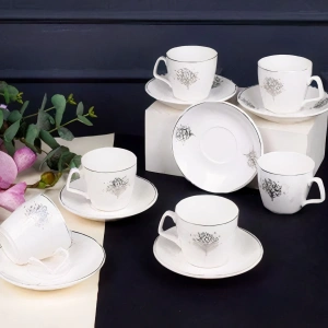Sembol Meryd Silver 6 Kişilik Nescafe Çay Fincanı Takımı Purebone-219