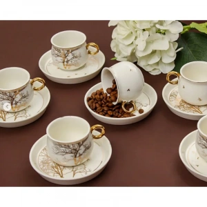 Sembol Nero 6 Kişilik Kahve Fincan Takımı Purebone-115