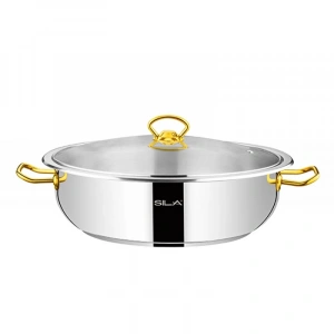 Sıla 4 lt Çelik Gold Basık Karnıyarık Tenceresi 26x8 cm