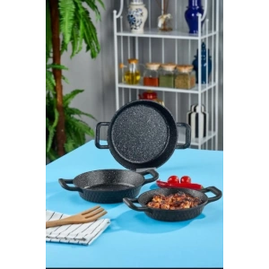 Taç Triton 3lü Tava Seti Siyah