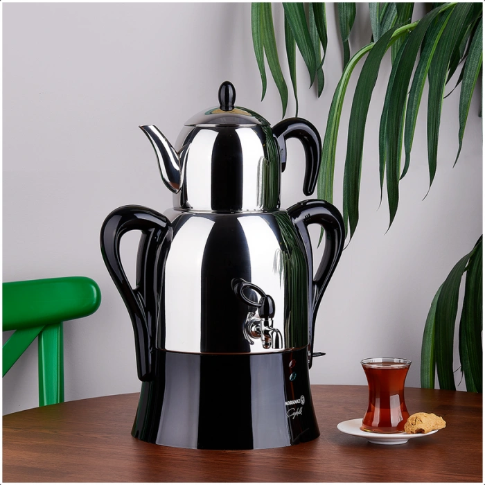 Korkmaz Çaykolik Siyah Paslanmaz Demlik A341-04