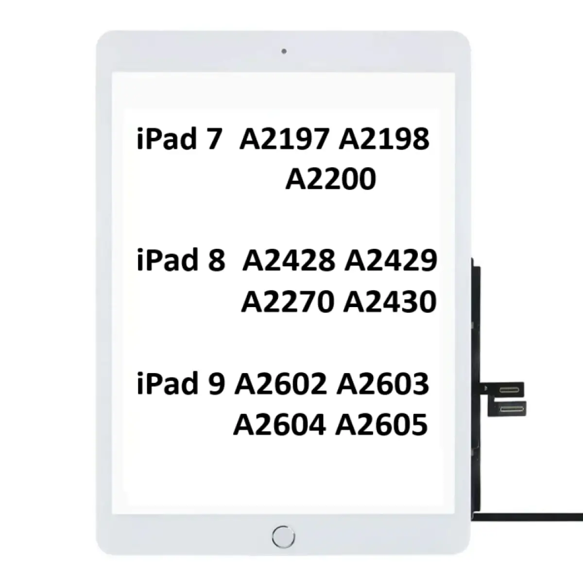 Apple iPad 9. Nesil A2602 A2603 A2604 A2605 Dokunmatik Tuşlu BEYAZ