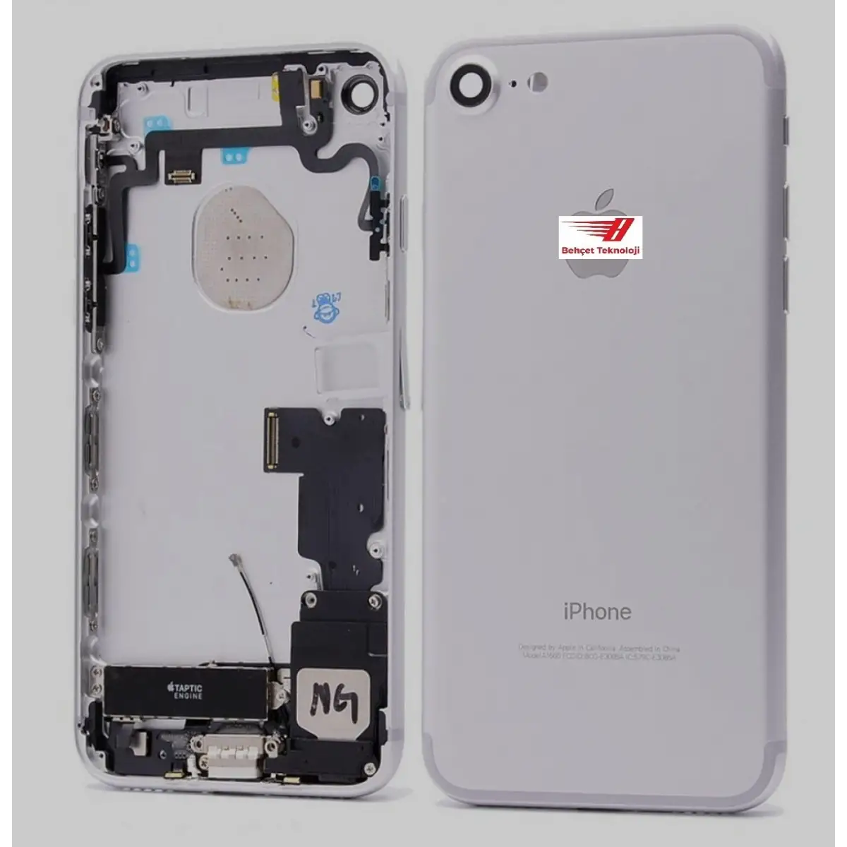 Apple iPhone 7 - 7G Arka Kasa Full Dolu Gümüş Silver