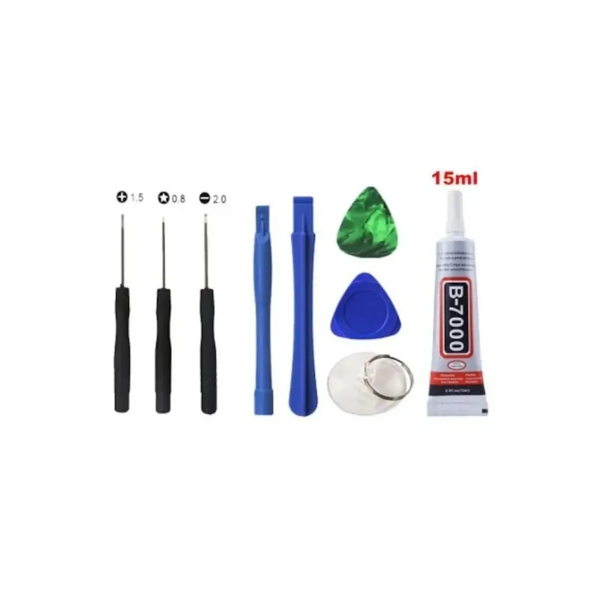 B7000 Ekran Cam Kapak Yapıştırıcı 15 ML Şeffaf+Tamir Seti