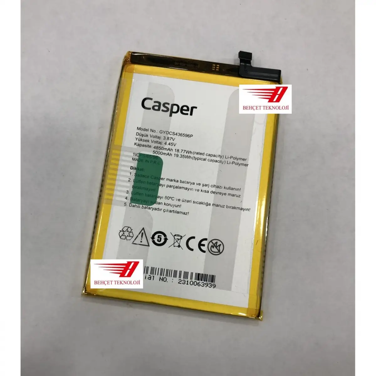 Casper Via A40 Batarya Pil
