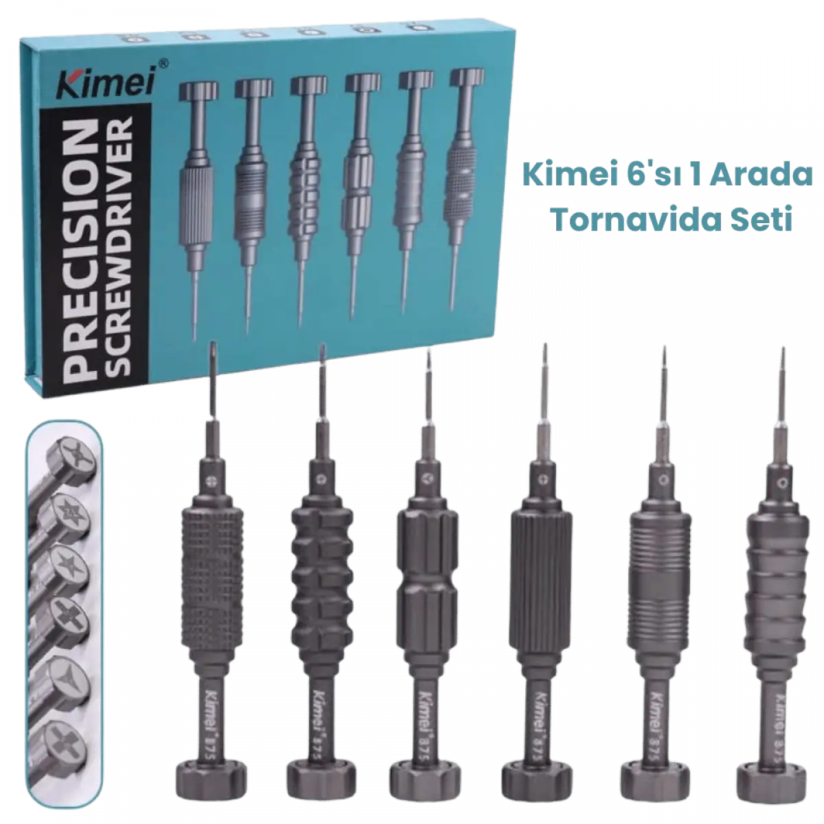 Kimei KM875 6sı 1 Arada Hassas Tornavida Seti