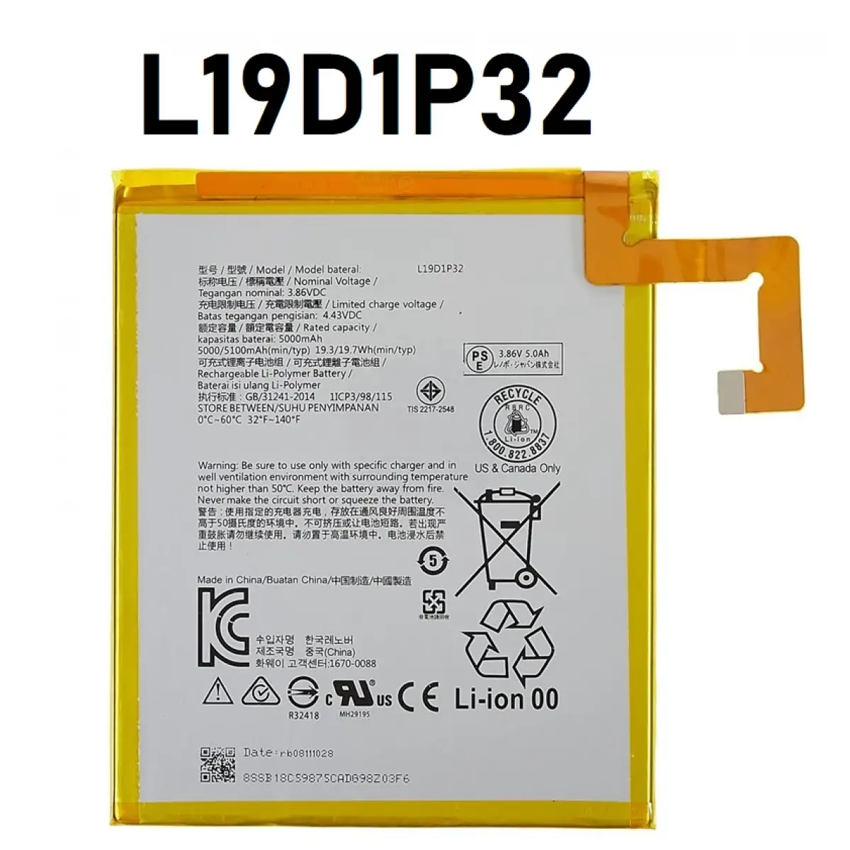 Lenovo Tab M10 3.Nesil TB328FU TB328Xu Batarya Pil