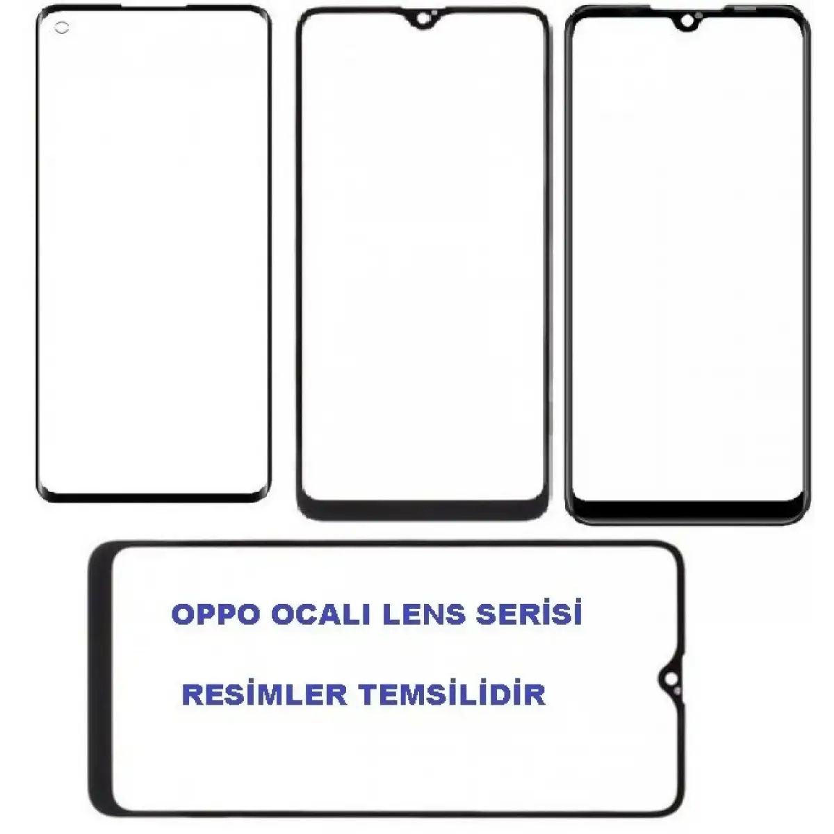 OPPO Reno 4 Ocalı Ön Cam Lens Beyaz