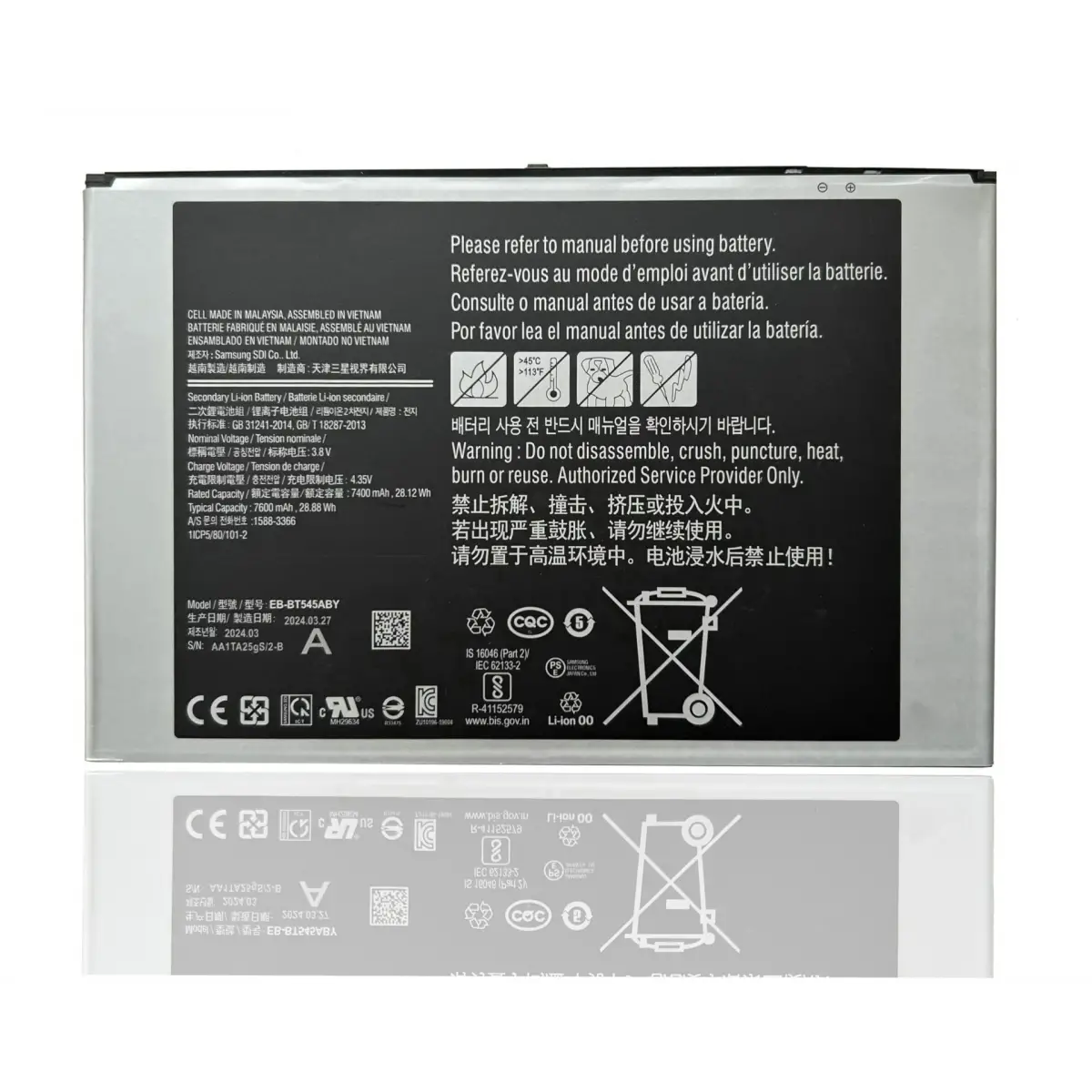 Samsung Galaxy Tab Active Pro SM-T540 T545 T547 EB-BT545ABY Batarya Pil