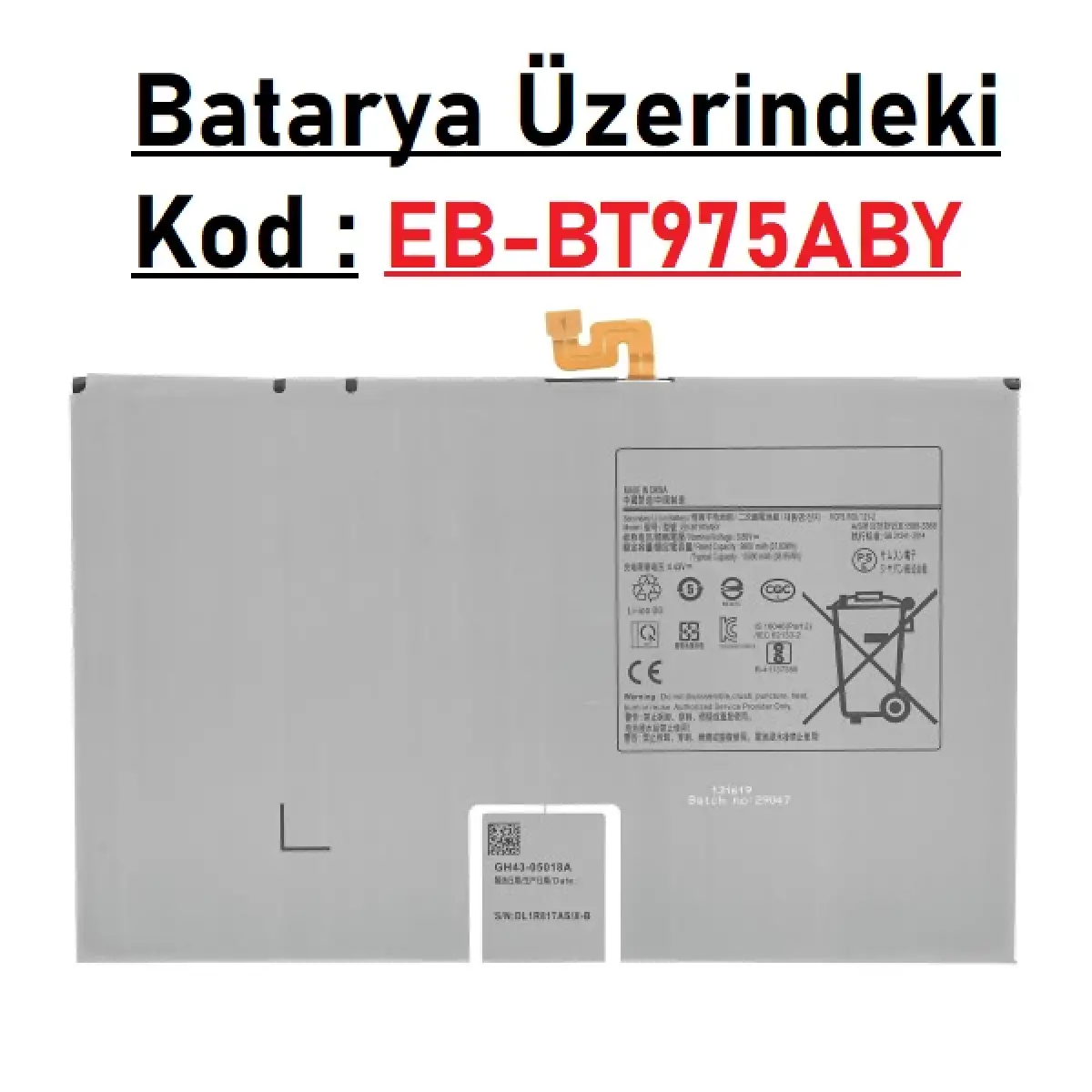 Samsung Galaxy Tab S8 Plus 12.4 SM-X800 X806 Batarya Pil