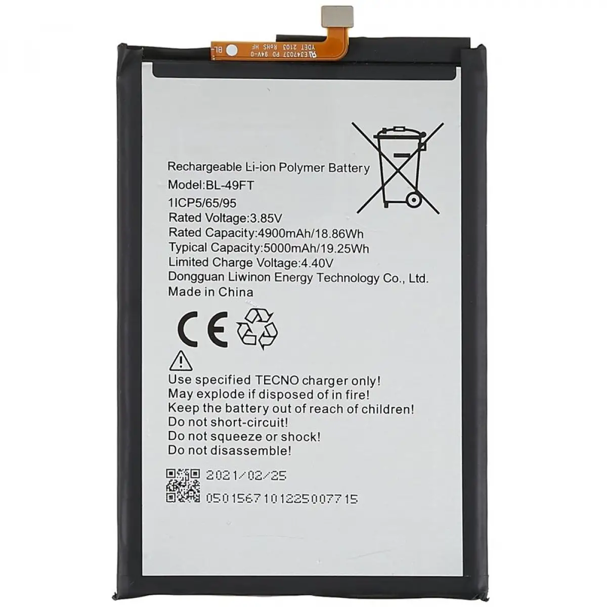 Tecno Spark 5 Batarya Pil