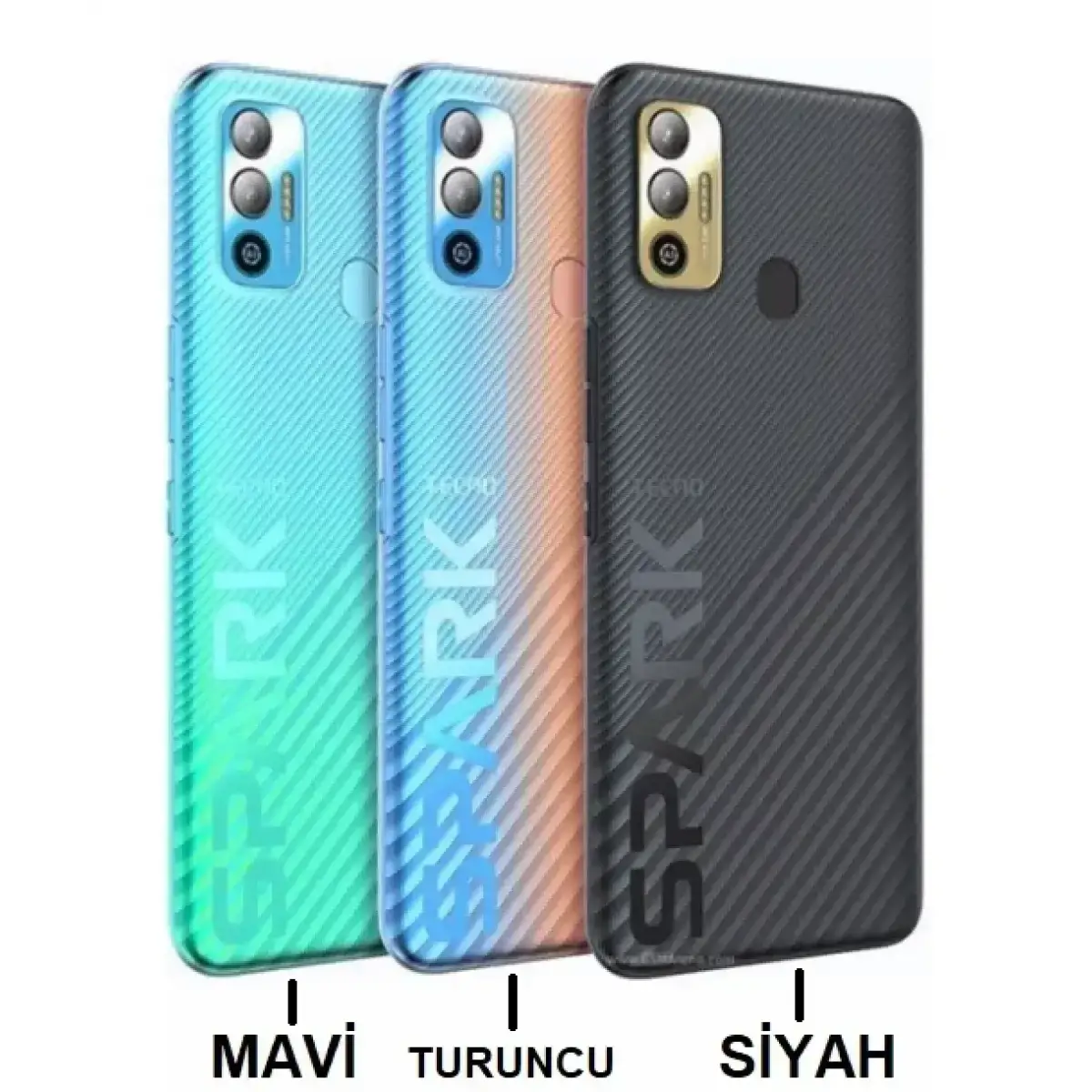 Tecno Spark 7T Arka Kapak Pil Kapağı Siyah