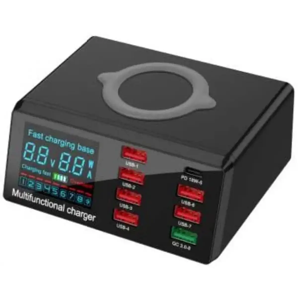 WLX-X9 Type-C 18W 8 Ports USB Fast Wireless Charger