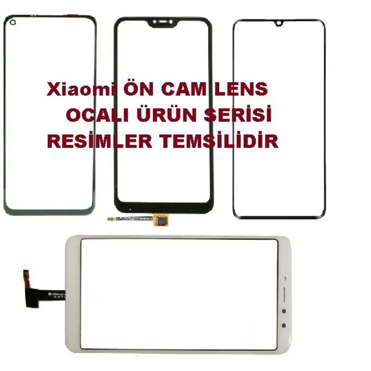 Xiaomi Redmi 8 Ocalı Ön Cam Lens Siyah