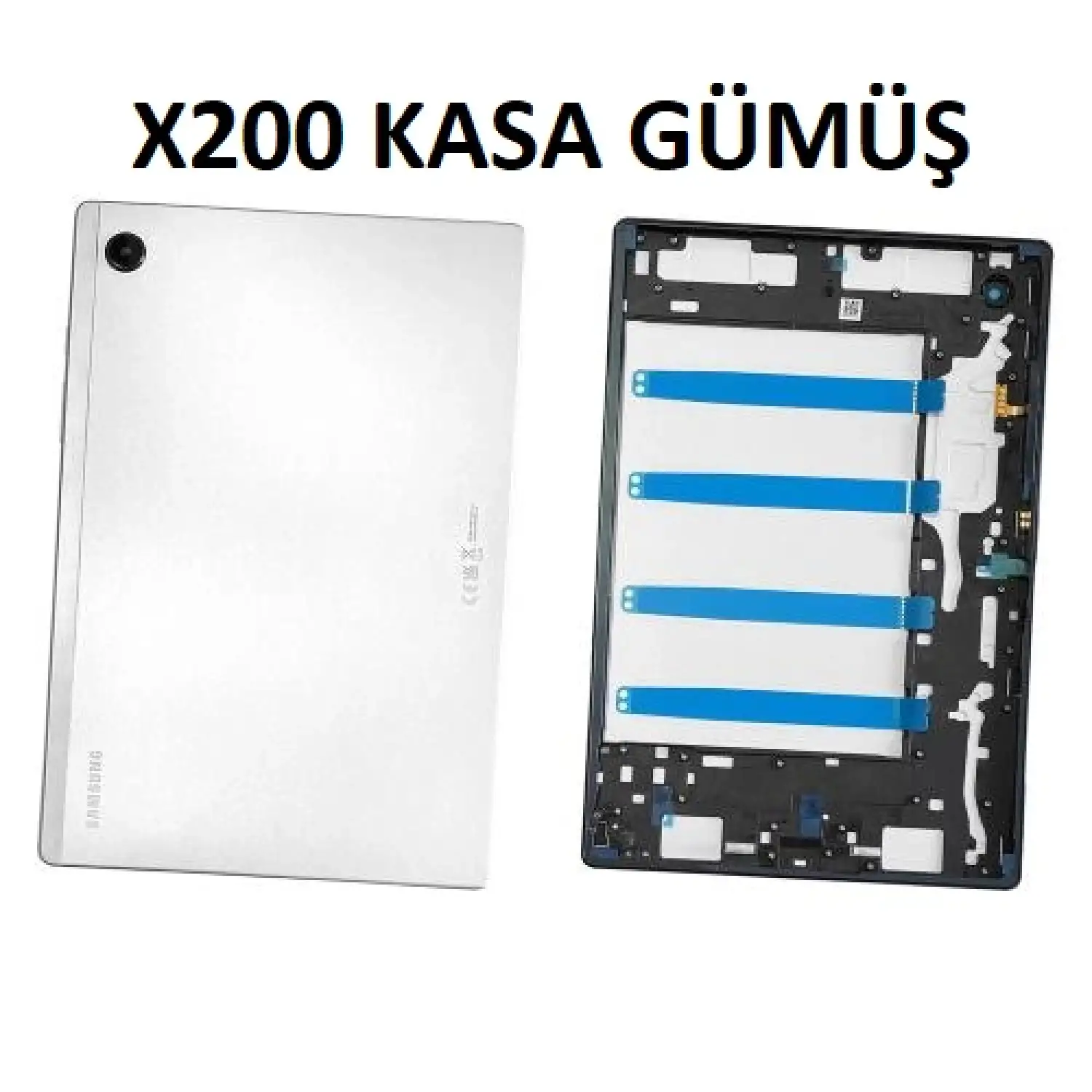 Samsung Galaxy Tab A8 SM-X200 X205 Arka Kasa Kapak GÜMÜŞ SIFIR