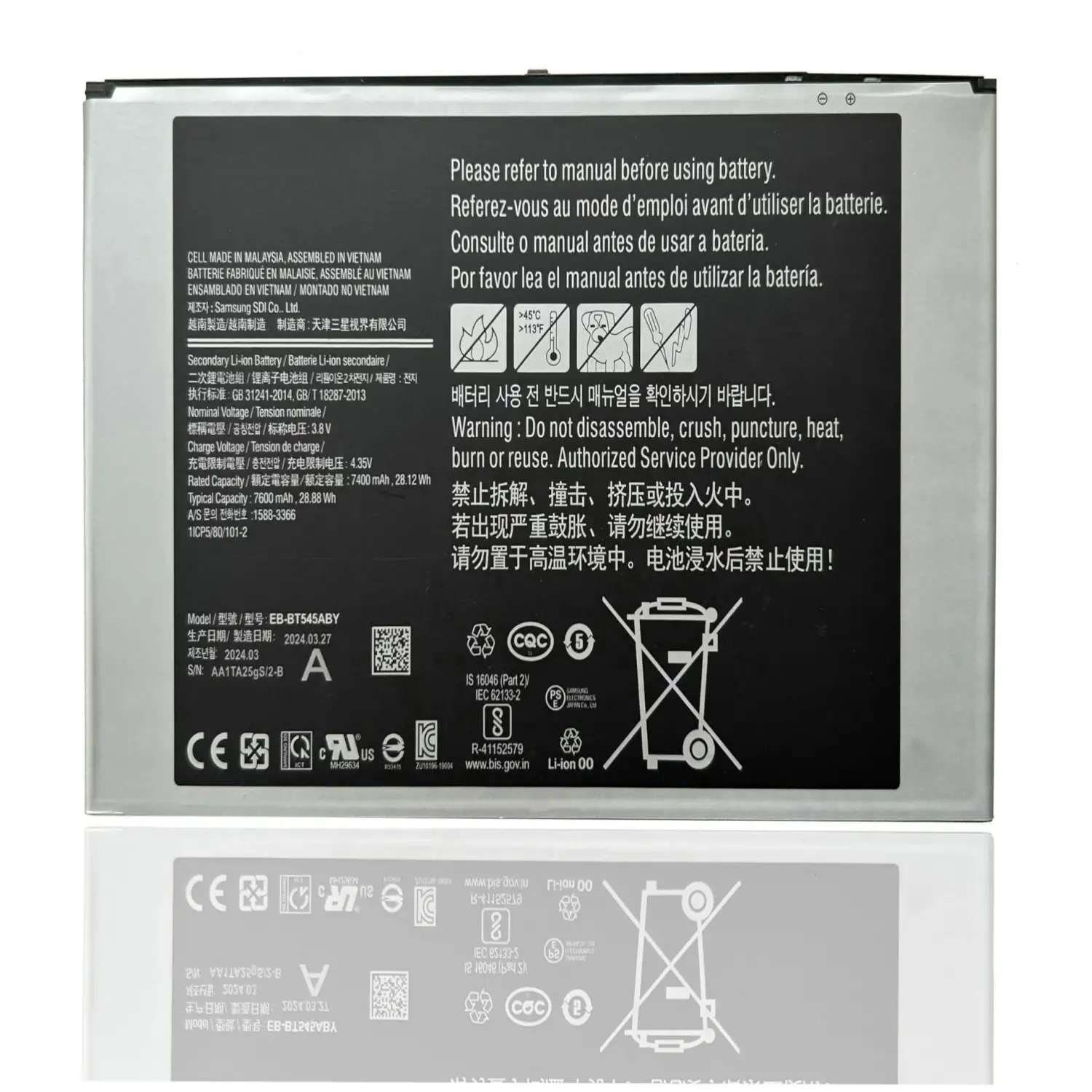 Samsung Galaxy Tab Active Pro SM-T540 T545 T547 EB-BT545ABY Batarya Pil