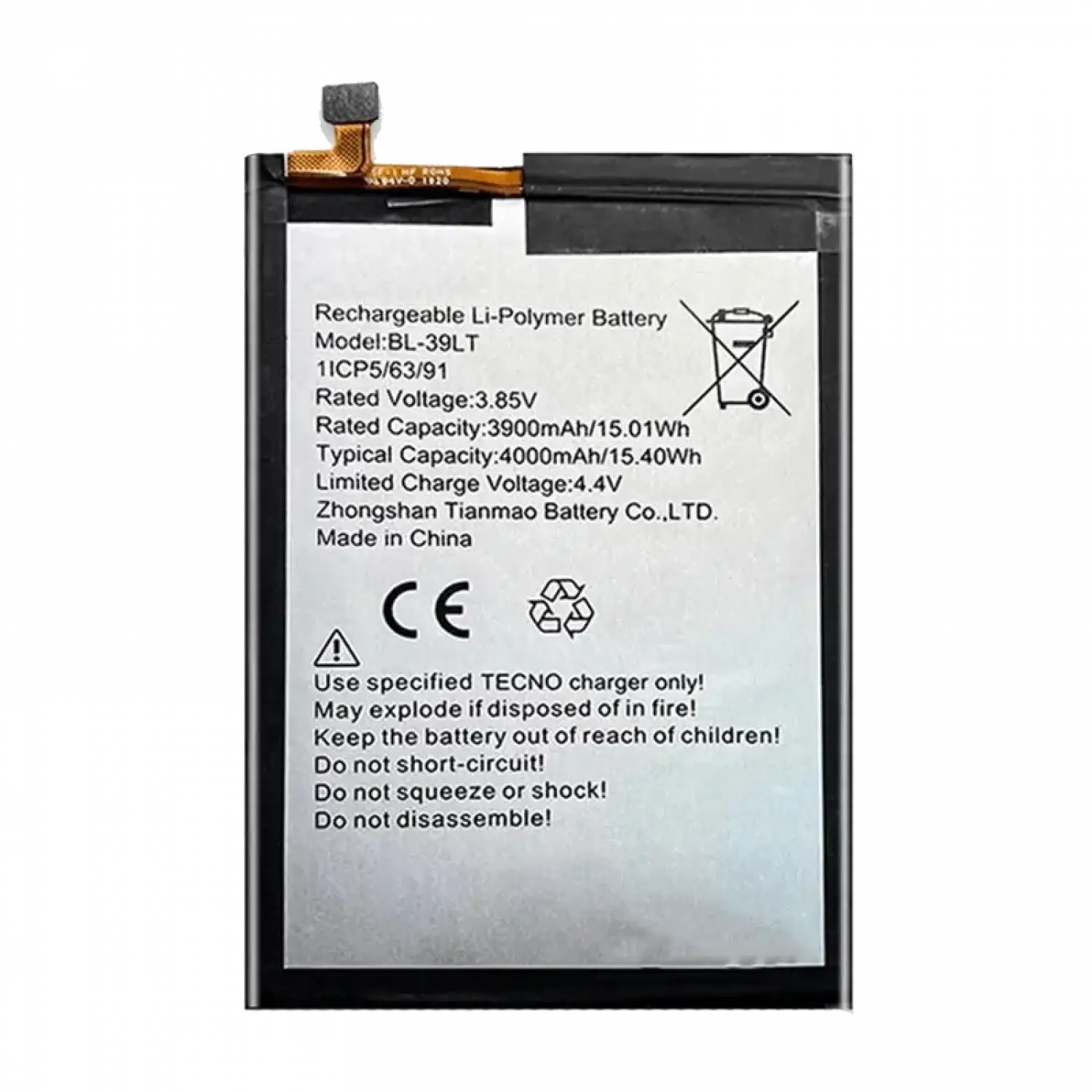 Tecno Spark 4 Lite Batarya Pil