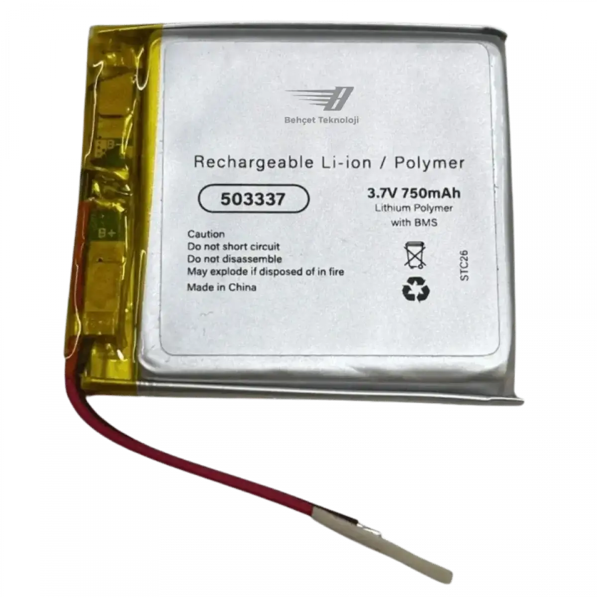 503337 Lityum 3.7v 750mah Lİ-Po Lityum Polimer Batarya Pil